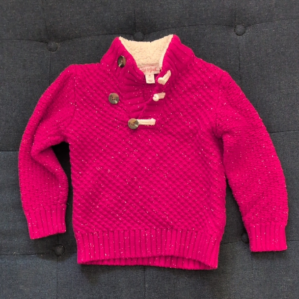 Cat & Jack Red Knit Cropped Jacket